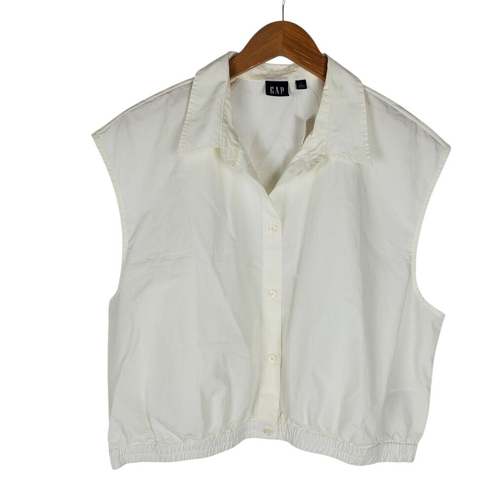 GAP White Sleeveless Crop Top